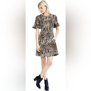 Leopard Print Short Sleeve Dress
